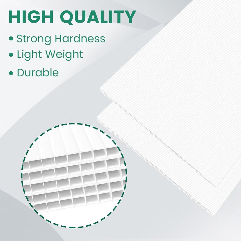 SCZS Corrugated Plastic Sheet for Indoor and Outdoor Use - 4 Mm Thick Poster Board, 24x36 Inches - Pack of 2 White Plastic Board Sheets - Waterproof Coroplast Sheets and Lightweight Blank - Image 3
